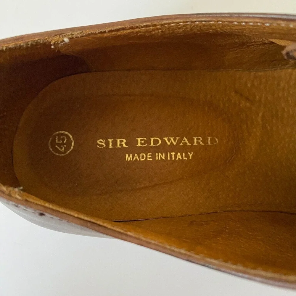 Sir Edward Oxford‎ Shoes Sz 10.5 Brown Leather Monk Strap Made in Italy